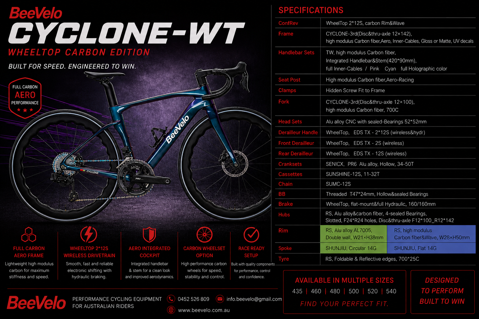 BeeVelo Cyclone-WT